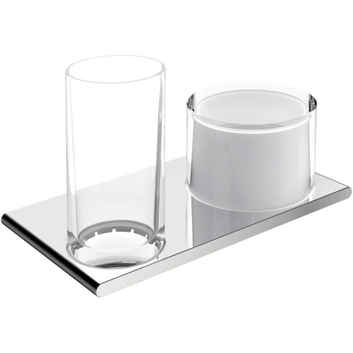 Keuco Accessories - Edition 400 Double Holder With Glass & Lotion Dispenser